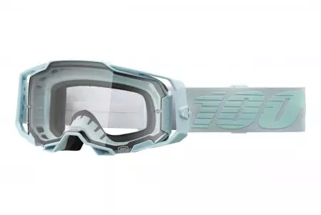 Motorradbrille 100% Percent Modell Armega Fargo Farbe blau/silber/cyran Klarglas-1