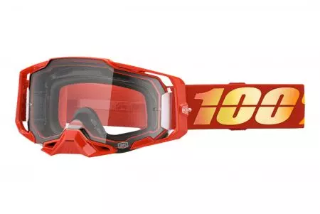 Motorcykelbriller 100% procent model Armega Nuketown rød/gul transparent glas-1