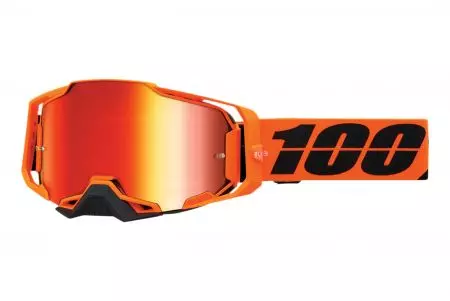 Motorradbrille 100% Prozent Modell Armega CW2 Farbe orange verspiegeltes Glas-1