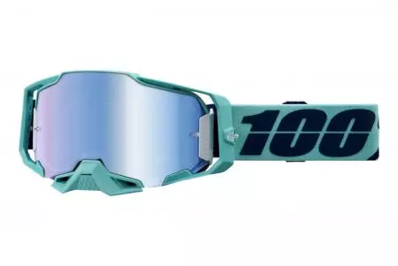 Gafas de moto 100% Porcentaje modelo Armega Color Teal Cristal espejado de circonio-1