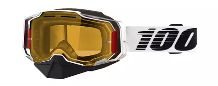 Gogle narciarskie 100% Procent model Armega Lightsaber czarny matowy/żółty szybka żółta-1