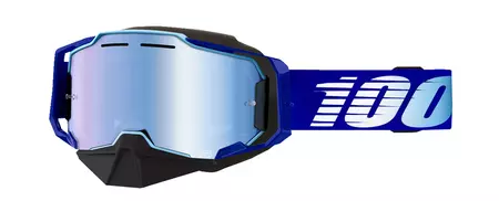 Gogle narciarskie 100% Procent model Armega Royal biały/niebieski szybka lustrzana niebieska - 50008-00004