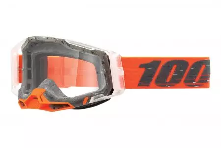Motorističke naočale 100% Percent model Racecraft 2 Schrute, narančasto/sive, prozirna leća-1
