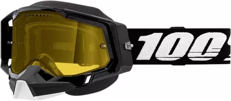 Skibrille 100% Percent Modell Racecraft 2 Snowbird Farbe weiß/braun gold Spiegelglas-1