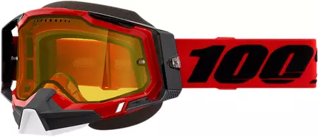 Gogle narciarskie 100% Procent model Racecraft 2 Red czerwony szybka żółta - 50011-00003