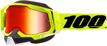Óculos de esqui 100% Percentagem modelo Racecraft 2 Snowbird cor branco/castanho dourado vidro espelhado-1