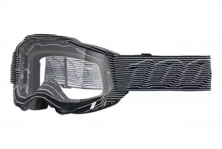 Ochelari de protecție pentru motociclete 100% Percent model Accuri 2 Silo culoare alb/negru sticlă transparentă