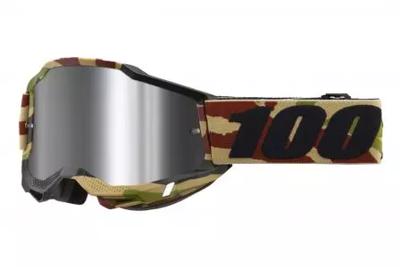 Óculos de proteção para motociclistas 100% Percentagem modelo Accuri 2 Mission cor moro vidro espelho prateado-1