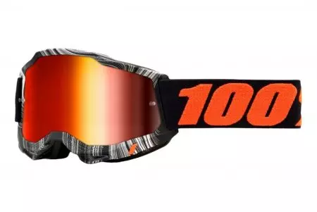 Motociklističke naočale 100% Percent model Accuri 2 Geospace boja bijela/narančasta/crna leća crveno ogledalo-1