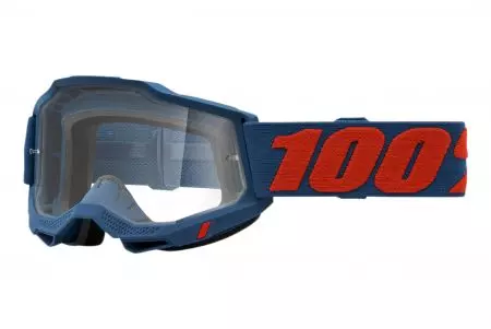 Motorističke naočale 100% Percent model Accuri 2 Odeon, crveno/crne, prozirna leća-1