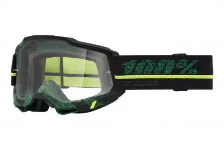 Motocyklové brýle 100% procento model Accuri 2 Overlord barva žlutá/zelená/černá průhledné sklo-1