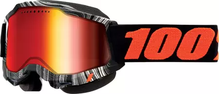 Ochelari de schi 100% Percent model Accuri 2 Geospace culoare negru/roșu/alb lentilă dublă oglindă roșie - 50022-00007