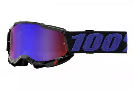 Motocyklové brýle 100% procento model Accuri 2 Youth Moore barva černá skla červená modrá zrcadlo-1