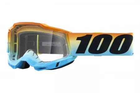 Motorbril 100% Procent model Accuri 2 Youth Sunset kleur geel/oranje/blauw transparant glas-1