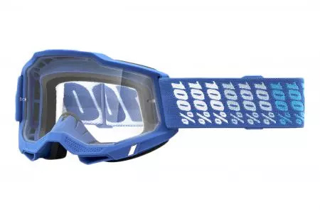 Motorradbrille 100% Prozent Modell Accuri 2 Yarger Farbe blau transparentes Glas-1