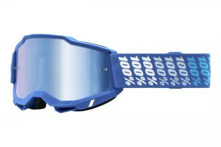 Motociklininko akiniai 100% Procentas modelis Accuri 2 Yarger spalva mėlynas stiklas mėlynas veidrodis-1