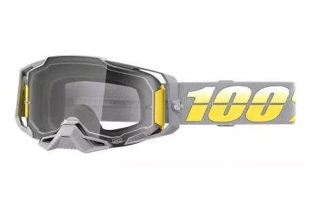 Motorbril 100% Procent model Armega Complex kleur geel/grijs helder glas-1