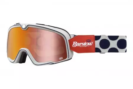 Motorcykelbriller 100% procent model Barstow Hayworth farve hvid/rød/blå glas rødt spejl-1