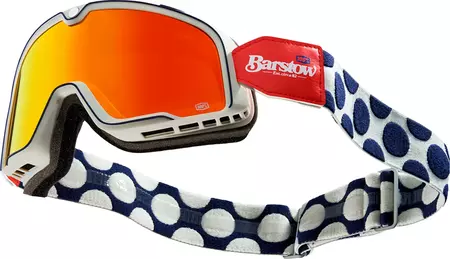 Óculos de proteção para motociclistas 100% Percentagem modelo Barstow Hayworth cor branco/vermelho/azul vidro espelho vermelho-2