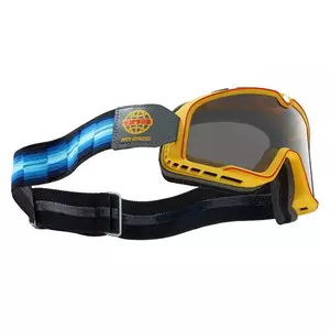 Motocyklové okuliare 100% Percento Barstow Race Service model žlté/modré sklo strieborné zrkadlo-2