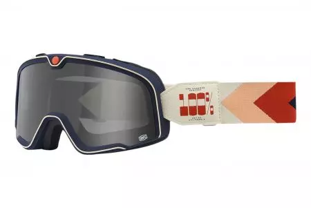 Óculos de proteção para motociclistas 100% Percentagem Barstow Teluride modelo bronzeado/vermelho/azul cor de vidro fumado-1