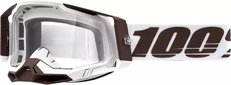 Lyžiarske okuliare 100% Percent model Racecraft 2 Snowbird farba biela/hnedá zlaté zrkadlové sklo - 50009-00007