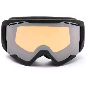 Motociklininko akiniai IMX Snow matiniai juodi dvigubi stiklai žali veidrodiniai + rudi-2