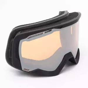 Motociklininko akiniai IMX Snow matiniai juodi dvigubi stiklai žali veidrodiniai + rudi-4