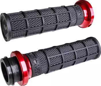 Odi V-Twin Hart Lock-On styrhandtag svart och rött - V31HCW-BB-R