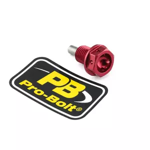 "Pro Bolt" alyvos išleidimo kamštis magnetinis M12x1,5x15 raudonos spalvos-1