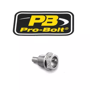 Pro Bolt магнитна тапа за източване на масло M12x1.5x15 сребърна-3