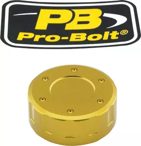 "Pro Bolt" aliuminio sankabos skysčio rezervuaro dangtelis auksinis-1