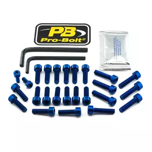 Conjunto de parafusos da tampa do motor em alumínio Pro Bolt BMW azul - EBM820B