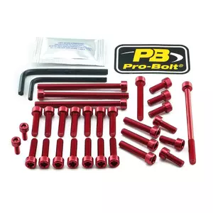 Conjunto de parafusos da tampa do motor em alumínio Pro Bolt Ducati vermelho - EDU034R