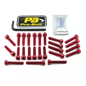 Kit de parafusos da tampa do motor em alumínio Pro Bolt Kawasaki vermelho-1