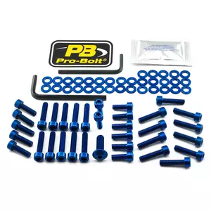 Kit de tornillos de aluminio Pro Bolt para tapa motor Yamaha azul-1