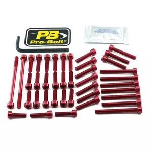 Kit de parafusos da tampa do motor em alumínio Pro Bolt Yamaha vermelho - EYA510R