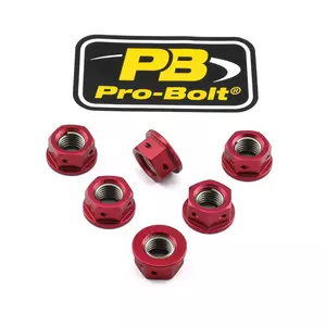 Dadi per pignoni Pro Bolt in alluminio M10x1,25 rosso - SPN10DR