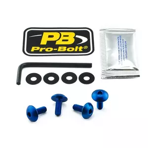 Pro Bolt aluminium skruvar för nummerplåt blå-1
