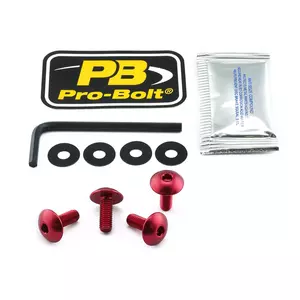 Pro Bolt aluminium nummerskylt skruvar röd - NPLATE30R