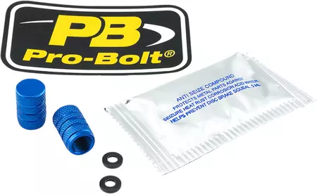 Hliníkové víčko ventilu kola Pro Bolt modré-2