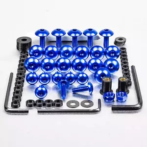Pro Bolt alumīnija aptecētājs skrūvju komplekts Kawasaki zils-1