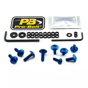 Pro Bolt kit de boulons de carénage en aluminium Triumph bleu - FTR230B