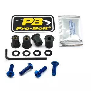 Bulloni carenatura parabrezza Pro Bolt alluminio blu-1