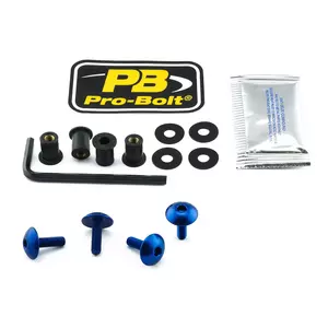 Bouten voorruitkuip Pro Bolt aluminium blauw-1