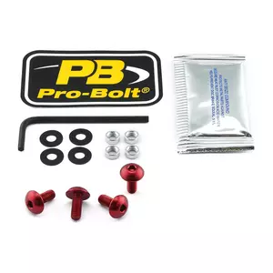 Bulloni carenatura parabrezza in alluminio Pro Bolt rosso - SK410R