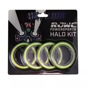 Okrągłe światła LED RJWC Powersports Halo zielone - 234003