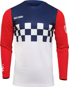 Koszulka bluza cross enduro Thor Hallman Differ Cheq niebiesko czerwono biała L-1