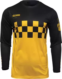 Koszulka bluza cross enduro Thor Hallman Differ Cheq czarno żółta L-1