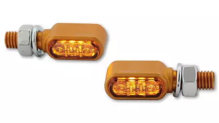 LED-blinkers Highsider CNC Little Bronx guldfärgade tonade solglasögon - 204-2864